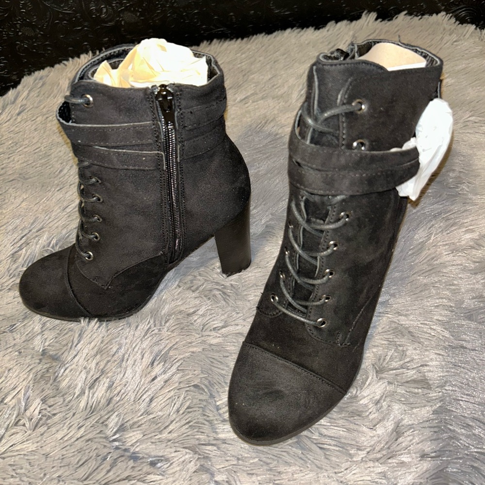 Charlotte Russe Emilia bootie - suede black  - Size 8